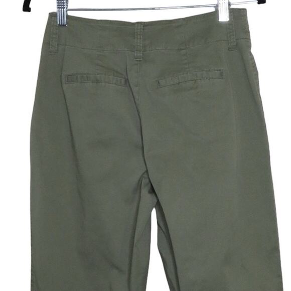 A New Day Ankle Crop Pants Womens 2 Olive Green Stretch Relaxed Fit Trousers - Picture 4 of 7